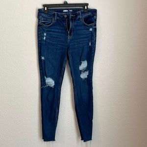 Super Skinny Mid Rise Distressed Jeans